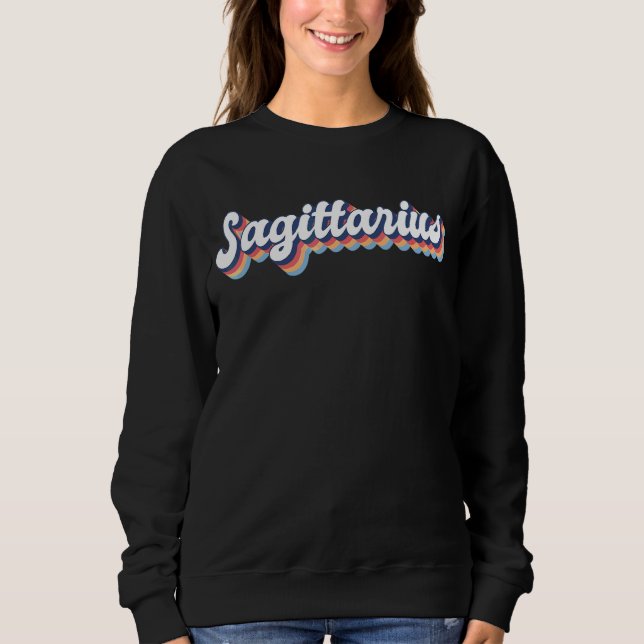 Sagittarius Retro Zodiac Birth Sign Sweatshirt (Vorderseite)