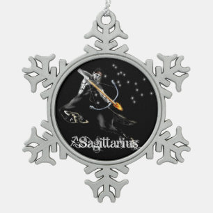 Sagittarius Schneeflocken Zinn-Ornament