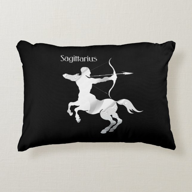 Sagittarius Silver Archer Zodiac Dekokissen (Vorderseite)