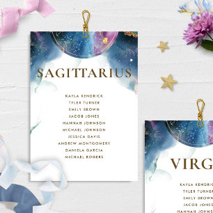 Sagittarius, Sitzplan-Karte mit Gästennamen