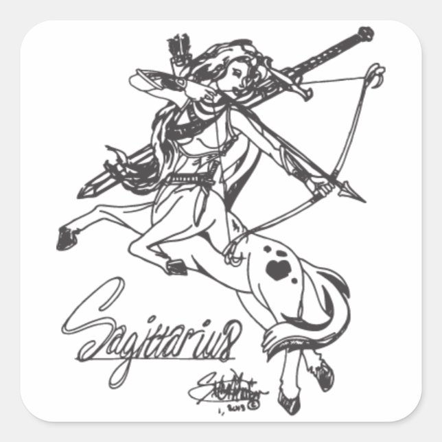 Sagittarius Square Sticker Sheet Astrologie (Vorderseite)
