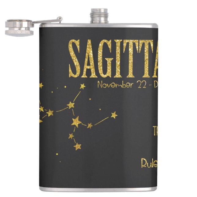 Sagittarius Star Sign Flachmann (Geöffnet)