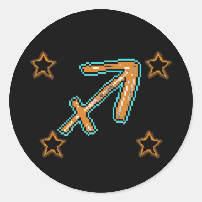 SAGITTARIUS Stars Runder Aufkleber (Vorderseite)