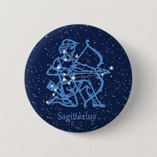 Sagittarius Sternbild & Sternzeichen mit Sternen Button