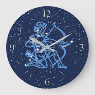 Sagittarius Sternbild & Sternzeichen mit Sternen Große Wanduhr