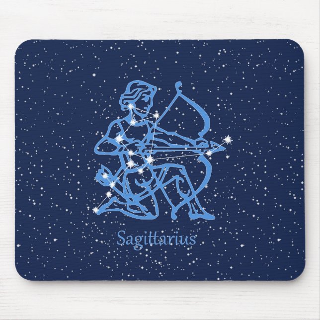Sagittarius Sternbild & Sternzeichen mit Sternen Mousepad (Vorne)