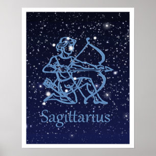 Sagittarius Sternbild & Sternzeichen mit Sternen Poster