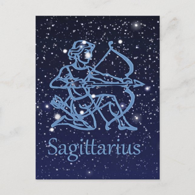Sagittarius Sternbild & Sternzeichen mit Sternen Postkarte (Vorderseite)