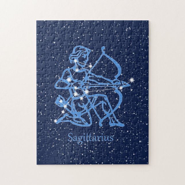 Sagittarius Sternbild & Sternzeichen mit Sternen Puzzle (Vertikal)