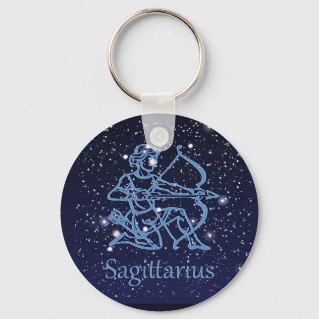 Sagittarius Sternbild & Sternzeichen mit Sternen Schlüsselanhänger (Vorderseite)
