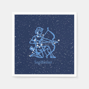 Sagittarius Sternbild & Sternzeichen mit Sternen Serviette