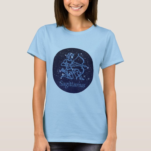 Sagittarius Sternbild & Sternzeichen mit Sternen T-Shirt (Vorderseite)