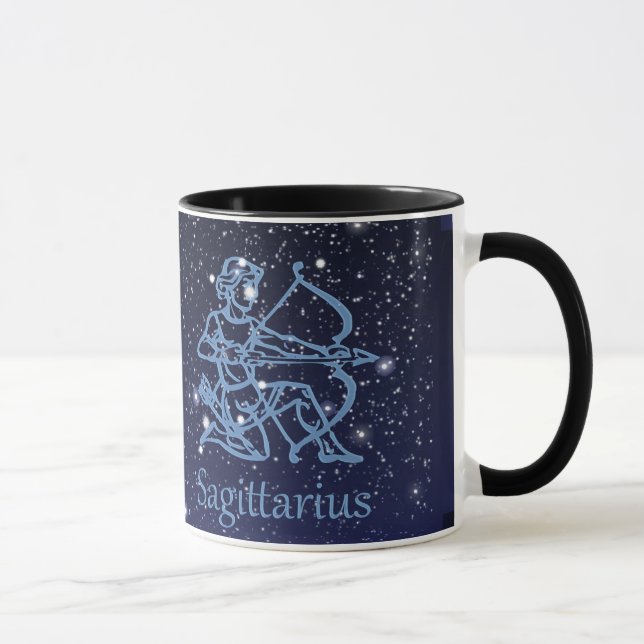 Sagittarius Sternbild & Sternzeichen mit Sternen Tasse (Rechts)