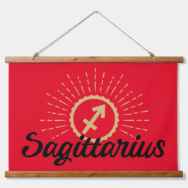 Sagittarius Sternexplosion Symbol Rot Wandteppich Mit Holzrahmen