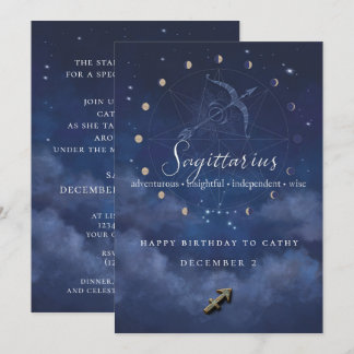 Sagittarius-Sternzeichen-Geburtstagseinladung Einladung