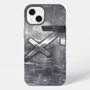 Sagittarius-Sternzeichen Grunge-Distressed-Stahlst iPhone Hülle