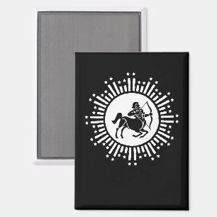 Sagittarius-Sternzeichen-Symbol mit Sternenexplosi Magnet