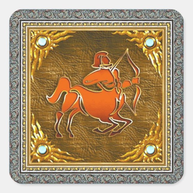 Sagittarius-Sticker Quadratischer Aufkleber (Vorderseite)
