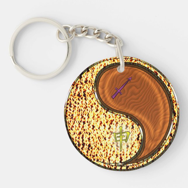 Sagittarius und Holzaffe Schlüsselanhänger (Vorderseite)