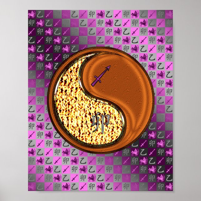 Sagittarius und Holzkaninchen Poster (Vorne)