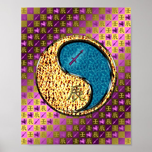 Sagittarius und Wasserdrache Poster (Vorne)