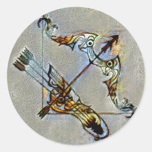 Sagittarius Venice Runder Aufkleber