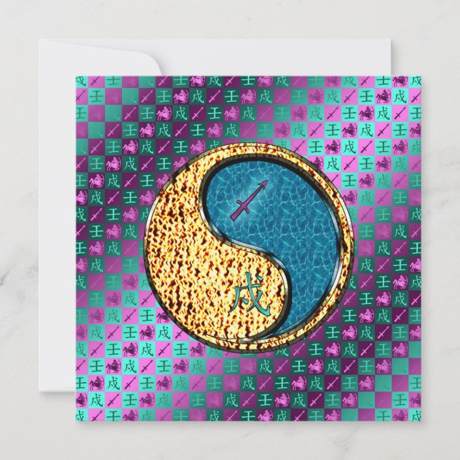 Sagittarius & Water Dog Karte (Vorderseite)