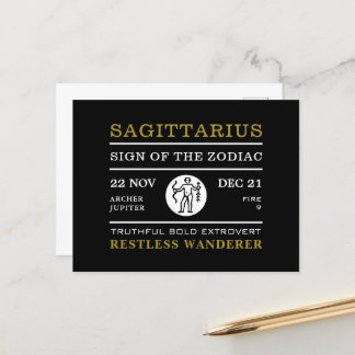 Sagittarius Zeichen des Zodiaks, astrologisch Postkarte