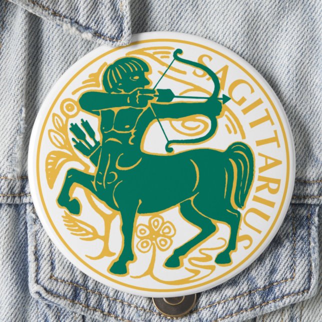 Sagittarius Zeichen des Zodiaks auf Button (Von Creator hochgeladen)