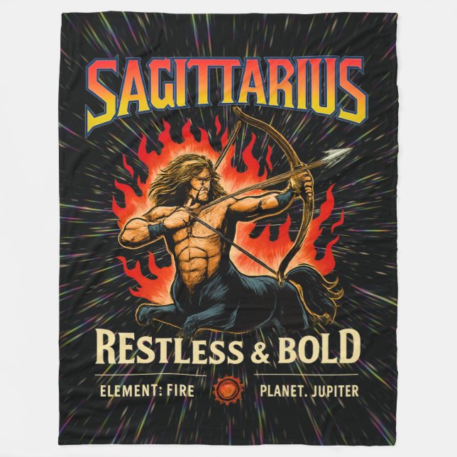 Sagittarius Zodiac 80's Rock Band Inspiriert Fleecedecke (Vorderseite)