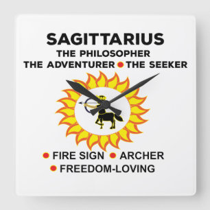 Sagittarius Zodiac Archer Birthday Quadratische Wanduhr