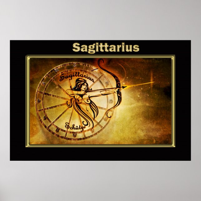 Sagittarius Zodiac Astrologie Design Poster (Vorne)