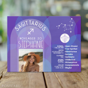 Sagittarius Zodiac Astrologie Signatur Foto Geburt Postkarte