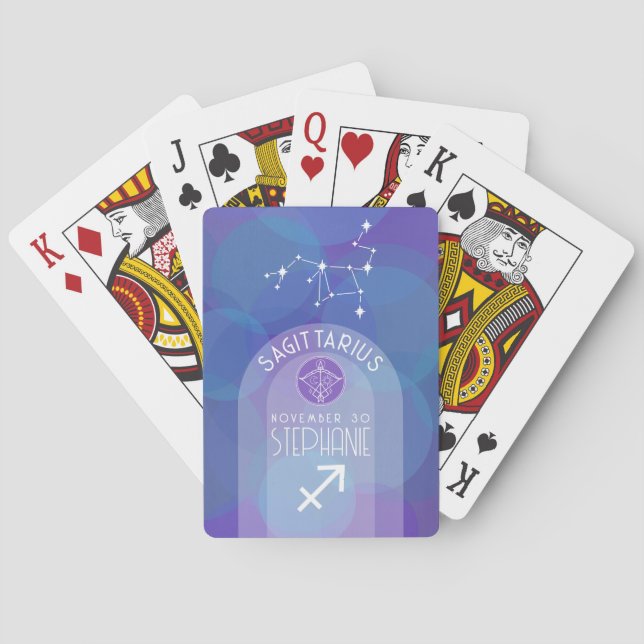 Sagittarius Zodiac Astrologie Signatur Foto Geburt Spielkarten (Rückseite)