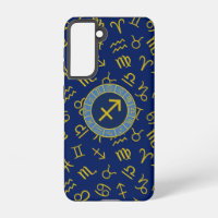 Sagittarius Zodiac+Astrologie Symbole Ptn Gld+Blue