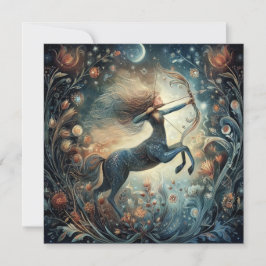 Sagittarius Zodiac Astrology Mystical Birthday Karte