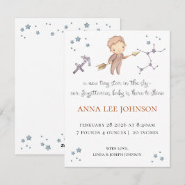 Sagittarius Zodiac Birth Announcement Feiertagskarte