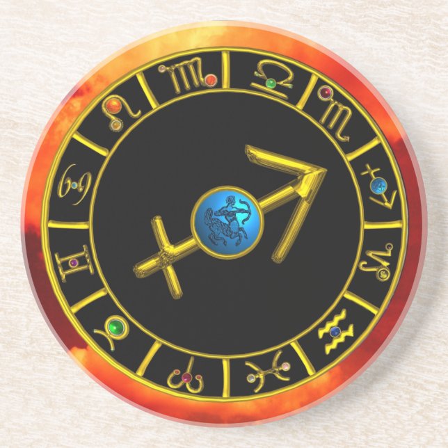SAGITTARIUS ZODIAC BIRTHDAY JEWEL Astrologie Chart Untersetzer (Vorne)