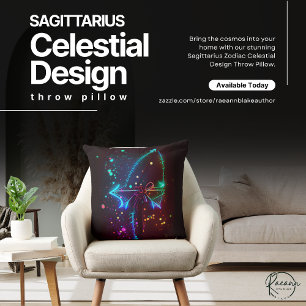 Sagittarius Zodiac Celestial Design Throw Pillow Kissen