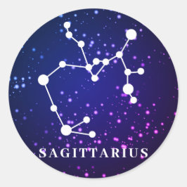 Sagittarius Zodiac Constellation Design Runder Aufkleber