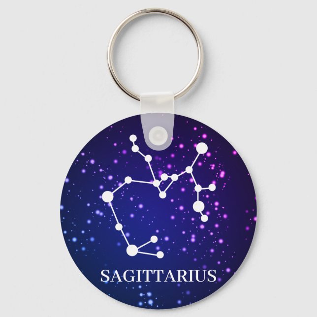 Sagittarius Zodiac Constellation Design Schlüsselanhänger (Vorderseite)