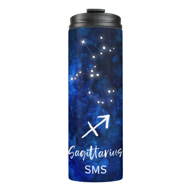 Sagittarius Zodiac Constellation Galaxy Monogram Thermosbecher (Vorderseite)