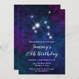 Sagittarius Zodiac Constellation Geburtstagsparty Einladung