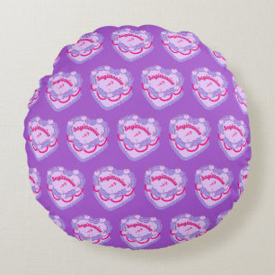 Sagittarius Zodiac Coquette Heart Birthday Cake Rundes Kissen