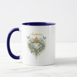 Sagittarius Zodiac Floral Heart Mug – Elegant Astr Tasse
