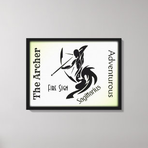 Sagittarius Zodiac Gerahmt Green Leinwanddruck