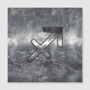 Sagittarius Zodiac Grunge Distressed Steel Style Magnetkarte