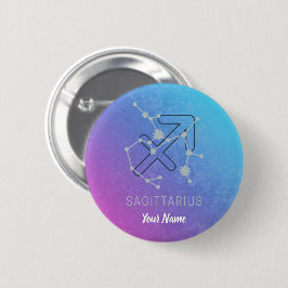 Sagittarius Zodiac Horoscope Star Constellation Button