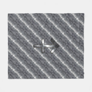 Sagittarius Zodiac in Grunge gestörter Stahl ausse Fleecedecke