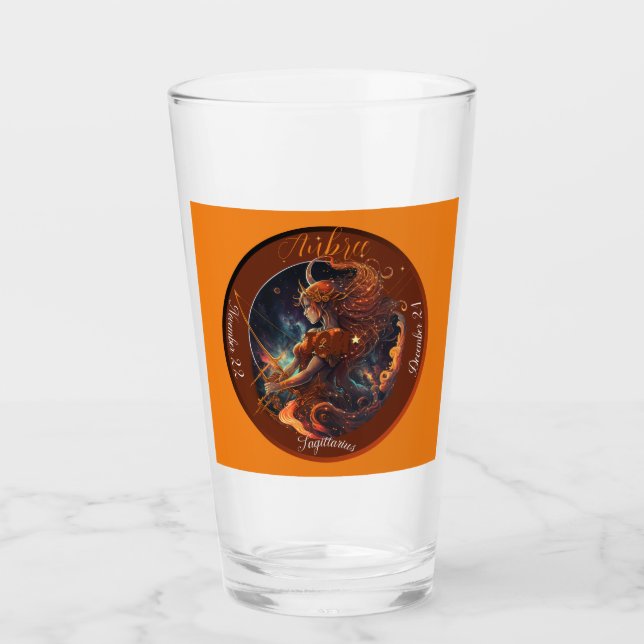Sagittarius Zodiac individuell anpassbarer Bier Glas (Vorderseite)